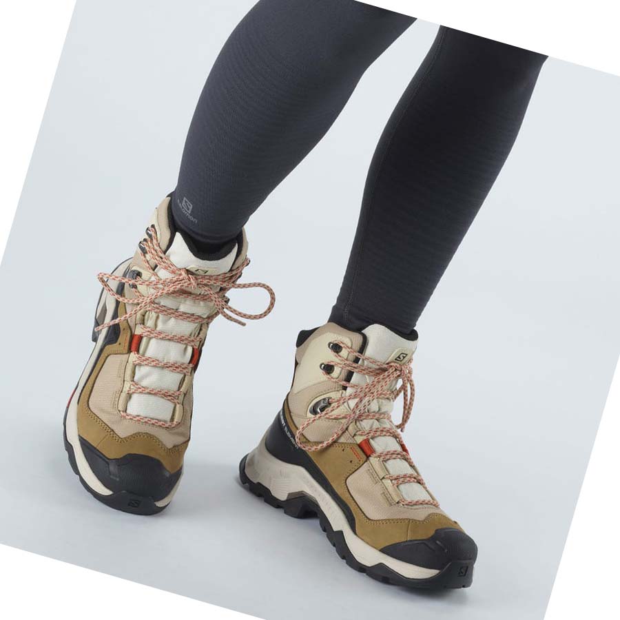 Tenis Senderismo Salomon WoQUEST ELEMENT GORE-TEX Mujer Marrom | MX 2783NWY